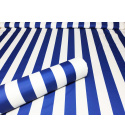 Tissu imperméable PREMIUM couleur rayures bleus blanches