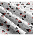 Bavlněné látky, metráž. Kokardy Červené na Bílém