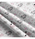 Bavlněné látky, metráž. Zvířátka Růžové na Bílém