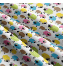 Bavlněné látky, metráž. Ovečky Multi na Bílém