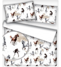 Bavlněné látky vzor Koně na bílém