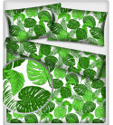 Dekorační dětská bavlněná látka vzor Listy zelené
