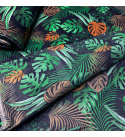 Tissu coton motif Palma sur noire