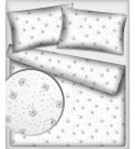 Dekorační dětská bavlněná látka vzor Pampeliška šedé  na bílém