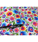 Tissu coton au métre imprimé Fleurs colorit blanche