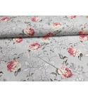 Bavlněná látka vzor Kytíčky na šedém