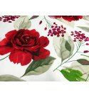 Bavlněná látka 100% bavlny, 125 g/m², šíře 160 cm, kytičky červené na bílém