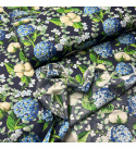 Tissu coton au métre motif Fleurs bleu marine
