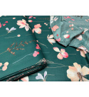 Tissu coton Fleurs sur Vert