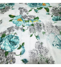 Tissu coton au métre imprimé Fleurs sur Blanc