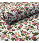 Tissu coton au métre imprimé Fleurs sur Blanc