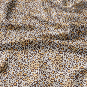 Bavlněná látka Leopard Hnědý