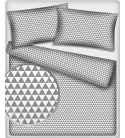 Bavlněná látka 100% bavlna, 125 g/m², šíře 160 cm, trojúhelníky šedé