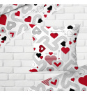 Dekorační bavlněná látka, metráž, Srdíčka na Bílém