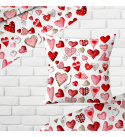Dekorační bavlněná látka, metráž, Srdíčka Červená na Bílém