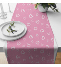 Dekorační bavlněná látka, metráž, Srdíčka Bílá na Růžovém