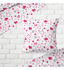 Dekorační bavlněná látka, metráž, Valentýnky Růžové na Bílém