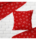 Dekorační bavlněná látka, metráž, Srdíčka Bílá na Červeném