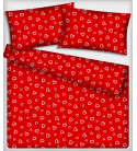 Dekorační bavlněná látka metráž vzor Srdíčka, barva červená