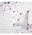 Dekorační bavlněná látka, metráž, Srdíčka Růžová na Bílém