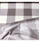 Tissu coton au métre couleur blanche carreaux maron 8 cm