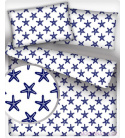 Dětské bavlněná látka metráž vzor Hvězdice modré na bílém