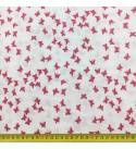 Bavlněné látky Percal. Červené motýlci na Bílém