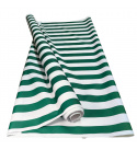 Tissu d'extérieur pour transats et hamacs de jardin, blanc-vert, 5 cm