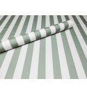 Tissu imperméable PREMIUM motif rayures gris-vertes blanches