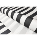 Tissu imperméable PREMIUM motif rayures graphites blanches