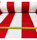 Tkanina Wodoodporna Premium wzór czerwone paski