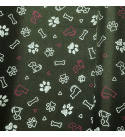Tkanina wodoodporna KODURA wzór łapki 6 na zilonem tle