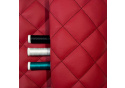 Ekokůže 5x5 barva Červená prošívaná Černými nitěmi, metráž, 145 cm