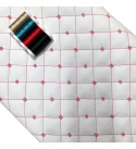 Ekokůže MIX 3x3 cm barva bílo červená prošívaná, metráž, 145 cm