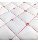 Ekokůže MIX 3x3 cm barva bílo červená prošívaná, metráž, 145 cm