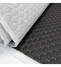 Ekokůže GEO barva černo-bilá prošívaná nitěmi, koženka metráž