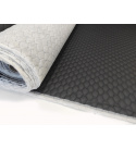 Ekokůže GEO barva černo-černá prošívaná nitěmi, koženka metráž