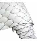 Ekokoža GEO farba biela prešívaná Černou niťou, metráž 145 cm