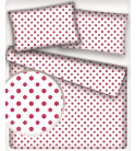 Dětské bavlněné látky vzor Puntík 3 mm amarant na bílém, metráž
