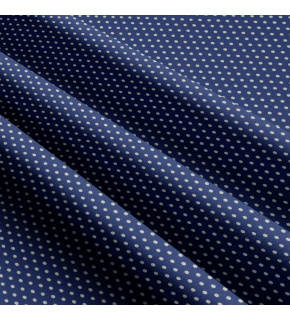 Dětské bavlněné látky, metráž. Puntík 3 mm, bílý na modrém