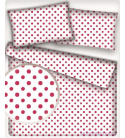 Dětské bavlněné látky vzor Puntík 10 mm amarant bílý podklad, metráž