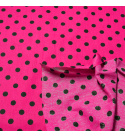 Tissu coton au métre couleur Amarante pois Noire 10 mm