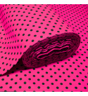 Tissu coton au métre couleur Amarante pois Noire 10 mm