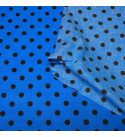 Tissu coton au métre couleur Turquoise Pois Noire 10 mm-1