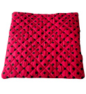 Poduszka siedziskowa 40x40x2cm Czerne Groszki na Czerwonym