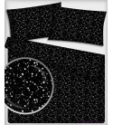 Dětská dekorační bavlněná látka vzor galaxie na černém