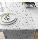 Dětská bavlněná látka bavlna 100%, 125 g/m², šíře 160 cm, hvězdy šedé na bílém