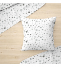 Dětská bavlněná látka bavlna 100%, 125 g/m², šíře 160 cm, hvězdy šedé na bílém