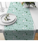Dětská bavlněná látka bavlna 100%, 125 g/m², šíře 160 cm, hvězdy zelené na mentolovém