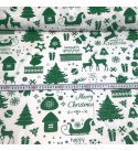 Tkanina bawełniana świąteczna wzór Merry Christmas